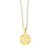 Engraved necklace gold - round names & symbol